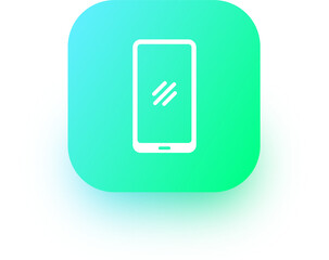 Poster - Smartphone icon in square gradient colors. Handphone signs illustration.