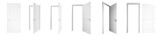 door isolated on white background PNG 3d rendering . light gray door	