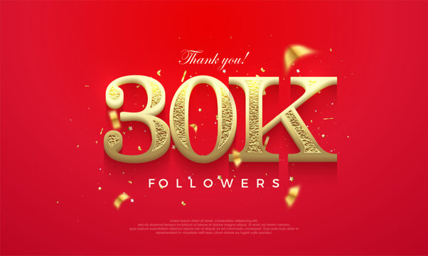 30k number to say thank you. social media post banner poster design.