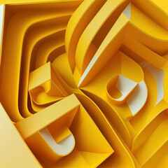 Abstract folded paper effect. Bright colorful yellow background blur 2