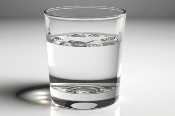 Wall Mural - Glass of water with a white background, isolated. Generative AI