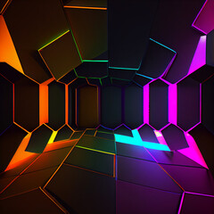 Wall Mural - 3D Abstract wave background with dark salmon, can be used as texture, background or wallpaper Created by AI. AI photo