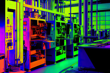 Poster - Assembly Automation, mix color. Generative Ai