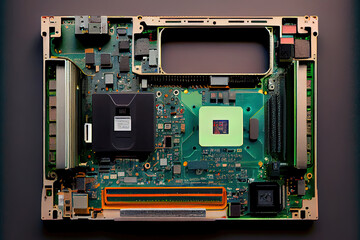 Poster - Laptop computer hardware. Generative Ai