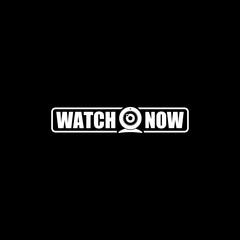 Poster - Watch now button icon isolated on dark background