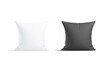 © Alexandr Bognat - Blank white and black square pillow mockup stand, front view