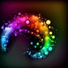 Wall Mural - neon rainbow background. soft texture on dark abstract empty space background. Created by AI. AI photo