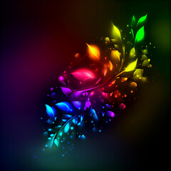 Wall Mural - neon rainbow background. soft texture on dark abstract empty space background. Created by AI. AI photo