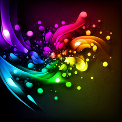 Wall Mural - neon rainbow background. soft texture on dark abstract empty space background. Created by AI. AI photo