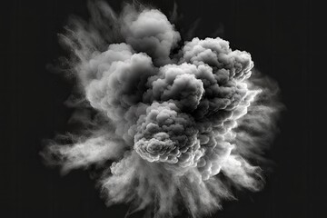 Poster - clouds of smoke, steamy fog, and white fog vapor. dust particles and realistic smoke isolated on a dark background. Generative AI