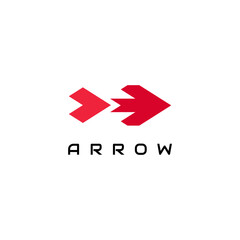 Wall Mural - Arrow Logo Design in Red Color. For Companies, Businesses and More