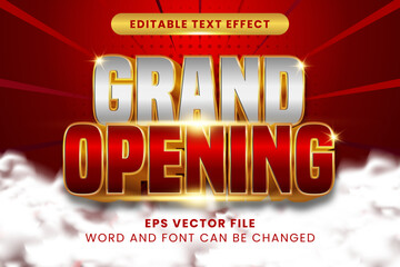 3d luxury grand opening editable vector text effect