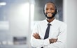 © Rene La/peopleimages.com - Customer support portrait, happy and black man consulting on telemarketing, contact us CRM or telecom. Call center communication, e commerce mockup and information technology consultant on microphone