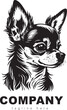 The head of chihuahua dog. Dog vector illustration. Company logo design