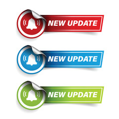 Fototapete - New Update label button sign set