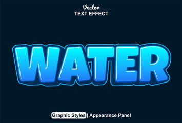 Poster - water text effect with graphic style and editable.