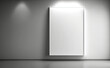 © ART IS AN EXPLOSION. - Empty frame mockup on the wall, clean light minimalist design. Generative AI.