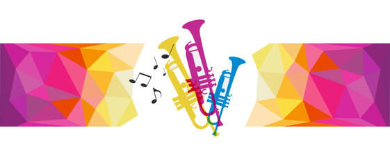 Sticker - Music graphic with trumpet.