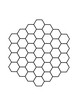 wabe als grafik aus 37 schwarzen sechsecken in art einer bienenwabe angeordnet
