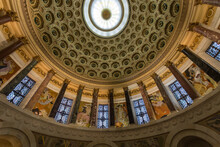 Gorgeous Domed Ceiling With Epic Murals And Marble Columns