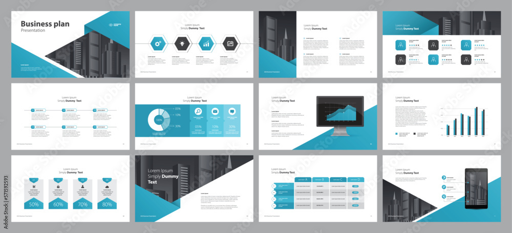 business presentation template design backgrounds and page layout ...