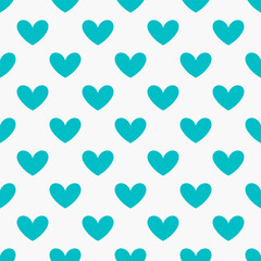 Wall Mural - Blue hearts seamless pattern. Vector illustration.