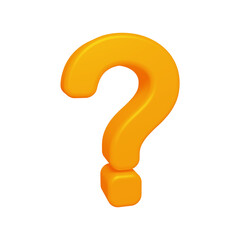 Poster - Orange question mark or icon design in 3d rendering