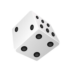 Dice objects of gambling games, casino and poker, tabletop or board games. Cubes with random numbers of black dots. For design website online casino gambling to advertising. File PNG 3D realistic.