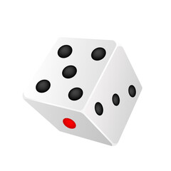 Dice objects of gambling games, casino and poker, tabletop or board games. Cubes with random numbers of black dots. For design website online casino gambling to advertising. File PNG 3D realistic.