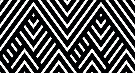 Abstract geometric pattern with stripes, lines. A seamless vector background. Black and white texture.