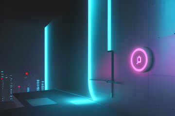 Wall Mural - Background with glowing lines futuristic. Generative AI