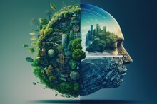 Using Technology Of Renewable Resources To Reduce Pollution And Carbon Emissions Is The Future Of Environmental Conservation And Sustainable ESG Development. Generative AI