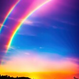 Fototapeta Tęcza - rainbow in the sky made with Generative AI