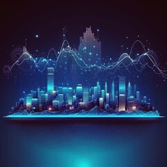 Poster - Smart city and connection technology concept, generative ai