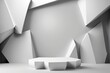 weißer Raum Studio mit Linien und Formen Dreick mit Platzhalter - Generative AI