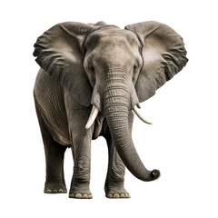 Elephant isolated on white,  generative ai , PNG	
