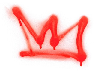 Wall Mural - Red spray stain paint royal crown isolated on white 