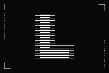 Poster - letter l logo with abstract line pattern