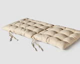 Fototapeta Kawa jest smaczna - Scandinavian style beige fabric cushion for garden furniture