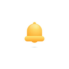 Leinwandbilder - Simple bell notification icon design. Golden bell as alert icon design. Vector illustration.