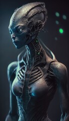 Wall Mural - aliens from another planet made with generative ai
