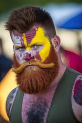 Wall Mural - Fierce warrior with warpaint.