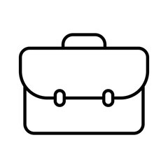 Fototapete - Business bag icon, briefcase vector icon. Suitcase, portfolio symbol, linear style pictogram isolated on white.