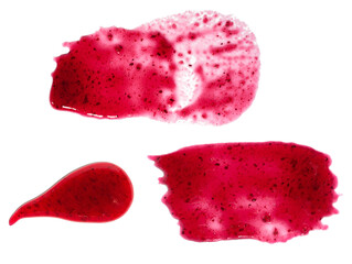 Poster - Red blob of blueberry jam isolated on white background