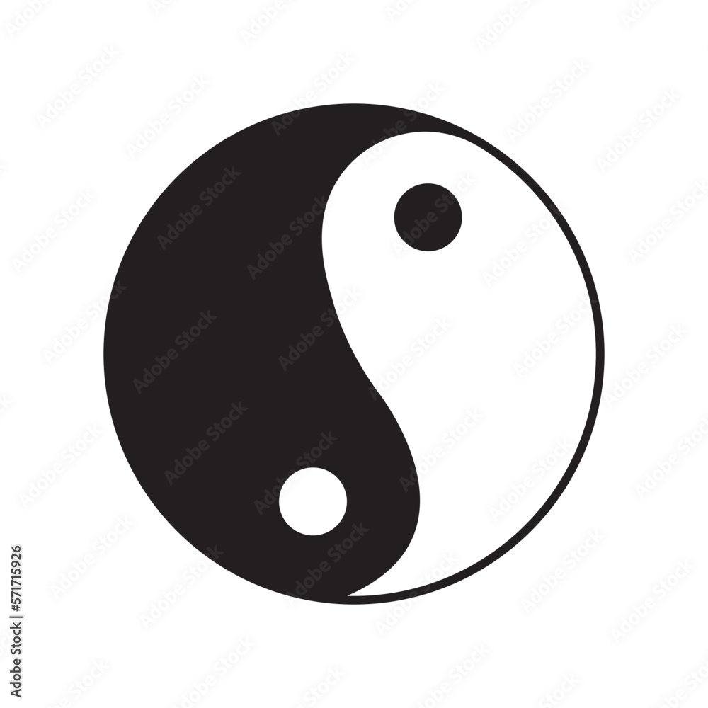 YIN YANG icon logo vec tor design template Stock Vector | Adobe Stock