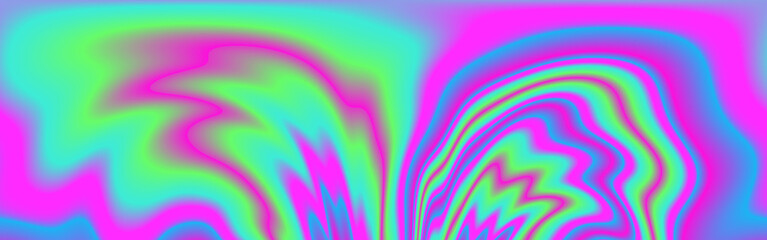 Poster - Op-art pattern with holographic gasoline like stains and leaks. Rainbow multicolored abstract background.
