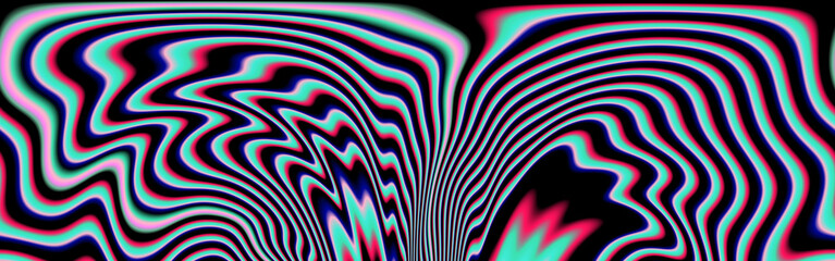 Aufkleber - Glitched and distorted TV or computer screen with colorful stains.