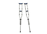 Adjustable metal crutches isolated with cut out background.