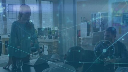 Poster - Animation of network of connections over diverse business people