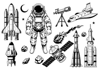 set drawing object of space technology